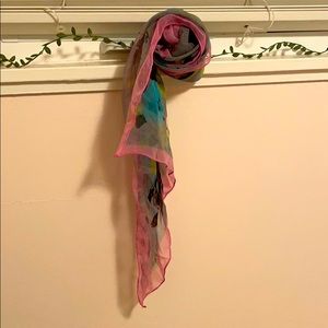 Sheer multicolored scarf